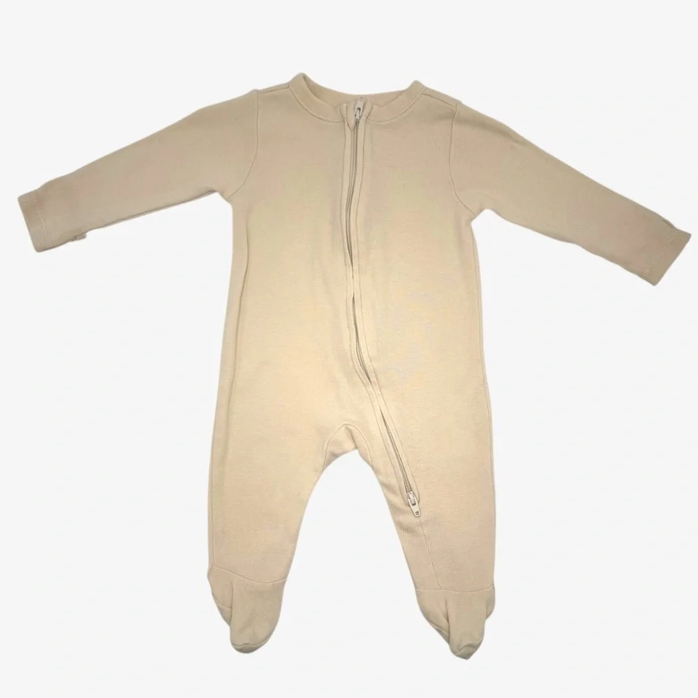 Old Navy Unisex Tan Sleep & Play 2-Way-Zip Footed One-Piece